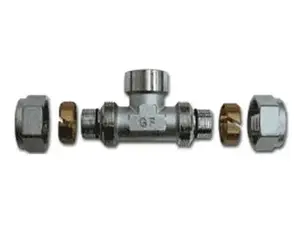 TDM Brass 1/2" x 20 x 2 V trīsceļu veidgabals