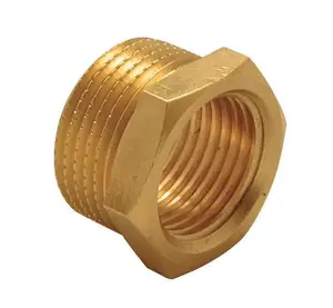 TDM Brass Plumbing Reducing Bushing 3/8" Male x 1/4" Female