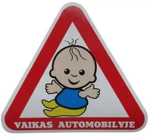 NENURODYTA_V BABY ON CAR1 uzlīme automašīnai