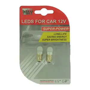 T-WAY T4W BA9S LED auto spuldze, balta, 2 gabali