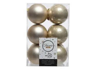 DECORIS Christmas Ornaments, 6 cm Diameter, Set of 12 Pieces