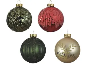 Елочная игрушка Decoris, 80 мм, золотой/красный/зеленый