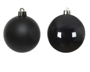 Елочные игрушки Decoris, 80 мм, черный цвет, 6 штук