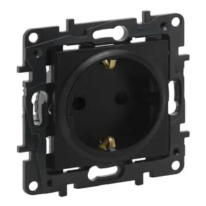 Legrand 863520B Socket Outlet with Screwless Terminals Black