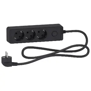 Сетевой удлинитель Schneider Unica ST9431B, 1.5 м, 3 розетки типа F, черный