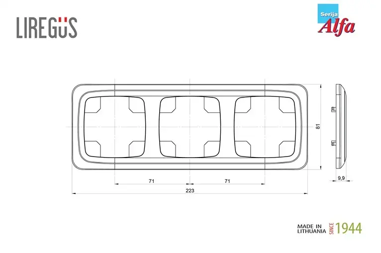 Рамка LIREGUS K14-135-03 на 3 поста Photo 2