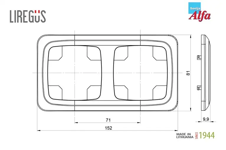 Двойная рамка LIREGUS K14-135-02 Photo 2