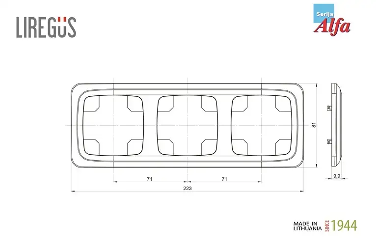 3-постовая рамка LIREGUS K14-135-03A/S песочная Photo 2