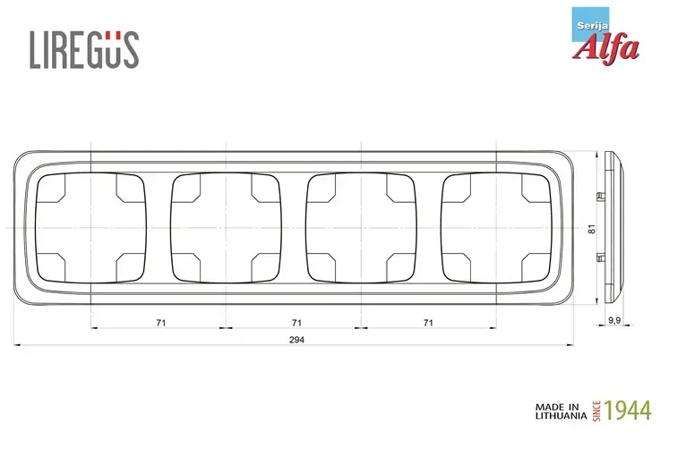 Рамка LIREGUS K14-135-04 на 4 поста Photo 2