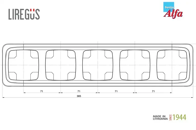 5-Gang Frame LIREGUS K14-135-05 White Photo 2