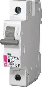 ETI ETIMAT 10 Miniature Circuit Breaker, 1-Pole, C-Curve, 6A, 10kA