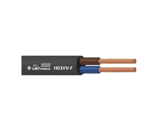 Lietkabelis H03VV-F Flexible Power Cable, 2 x 0.75 mm², Black