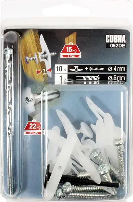 Дюбель для гипсокартона Cobra 052DE 7.4x26 мм Photo 2