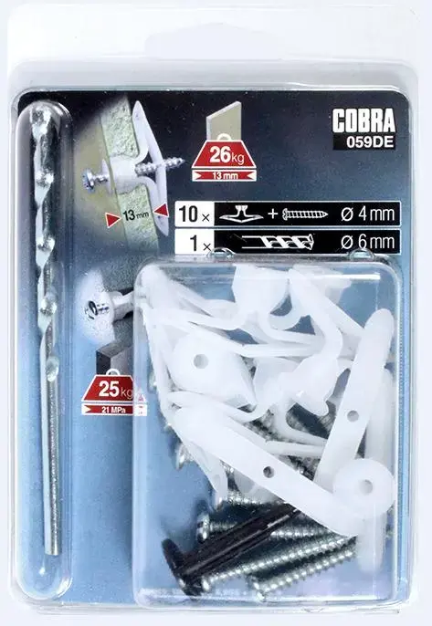 Cobra 059DE dībelis ģipškartonam 7.4x31 mm Photo 2