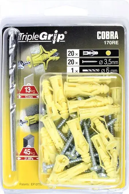 Дюбель для гипсокартона Cobra Triple 3.5x29 мм Photo 2