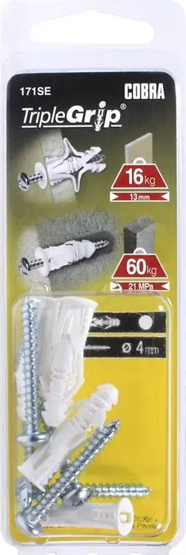 Cobra Triple Drywall Anchor 4x29mm Photo 2
