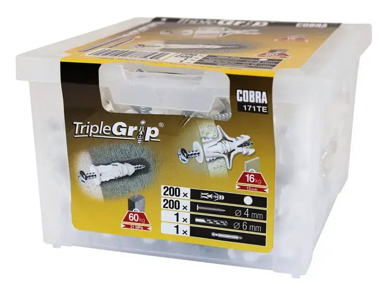 Дюбель для гипсокартона Cobra Triple 4x29 мм - 200 шт Photo 2