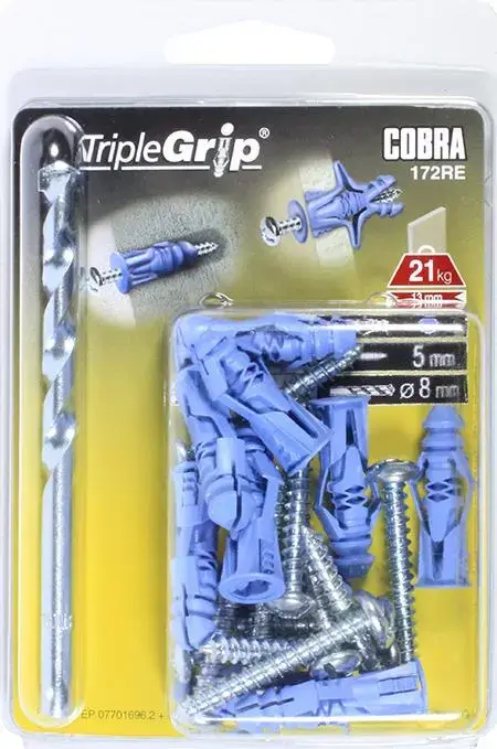 Дюбель для гипсокартона Cobra Triple 5x32 мм Photo 2