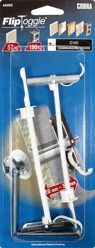 Анкер для гипсокартона Cobra FlipToggle 5x77 мм Photo 2