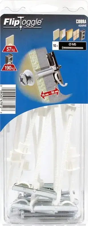Дюбель для гипсокартона Cobra Flip 5x77 мм (10 шт.) Photo 2