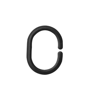RIDDER Wien Shower Curtain Rings 49310, Black