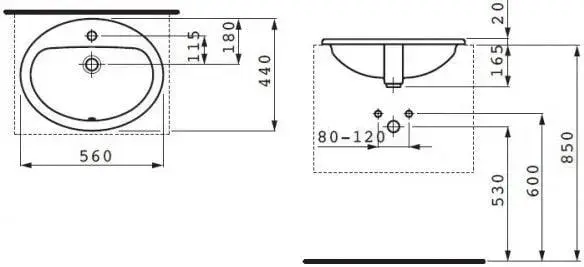 Раковина Laufen Pro B 560x440 мм Photo 2