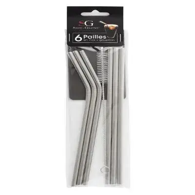 7-Piece Stainless Steel Straw Set Photo 2