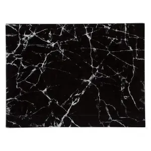 FIVE_S_SMART Glass Cutting Board 30x40 cm Black Marble Pattern