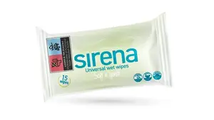 Sirena Universal Wet Wipes for Hands, 15 pieces