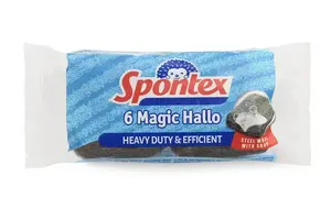 Металлические губки для мытья посуды Spontex Hallo с мылом, 6 штук