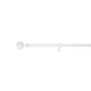 LUANCE Curtain Pole Set, Adjustable 120-210 cm, Diameter 19 mm, White and Gold
