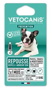 VETOCANIS pretparazītu pilieni maziem suņiem 2x2ml 20%