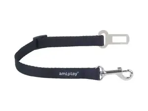 Amiplay AmiTravel Safety-Belt Leash for Dogs, Size M, Black