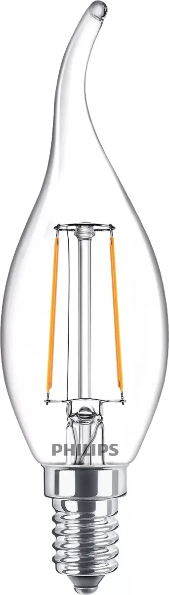 LED spuldze Philips Filament Candle Clear