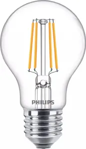 Philips LED Filament Bulb Clear 4.3W E27 A60 470 lm 2700K Warm White 40W Equivalent