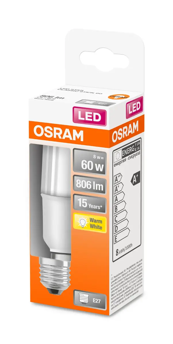 Светодиодная лампа Osram STAR 8 Вт E27 2700K Photo 3