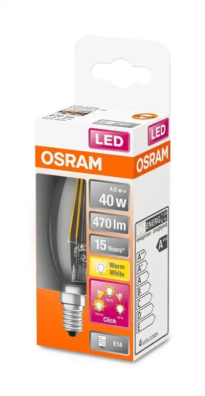 Osram LEDSCLB403XD LED kvēldiega spuldze 4W E14 Photo 2