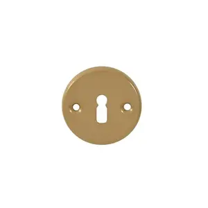 BARCZ Door Keyhole Cover, Circular, Straw-Colour