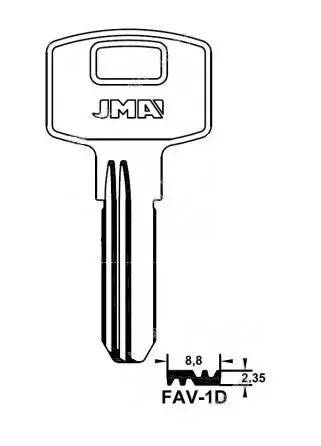 JMA FAV-1D Blank Key Photo 2
