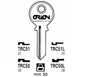 JMA TRC51 (TRI-9D) Blank Key for Tri-Circle Locks