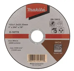 Makita D-18770 Inox Cutting Wheel 125x1.2mm