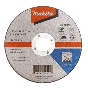 Makita D-18677 Cutting Disc for Angle Grinder 125x2.5mm A30S