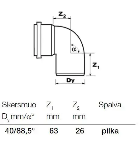 Wavin Outdoor Sewer Elbow DN40 88.5 Degrees Photo 2