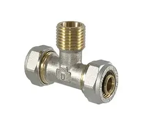 TDM Brass pārejas tējas veidgabals 3/4 collas x 20 mm x 3/4 collas ar iekšējo vītni