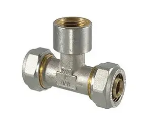 TDM Brass 3/4" x 20mm x 3/4" pārejas tējas veidgabals