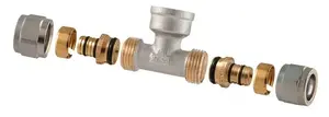 Разборный резьбовой тройник TDM Brass 1455 16x1/2 с внутренней резьбой