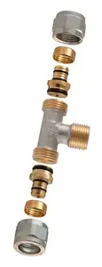 TDM Brass 1460 izjaucams vītņveida trejgabals 16mm x 1/2 collas ar ārējo vītni