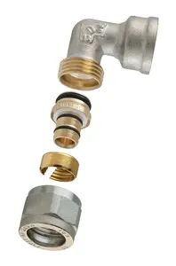 TDM Brass 1470E Double Demountable Elbow 16mm x 3/4" Female Thread