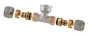 TDM Brass 1455E jaucams vītņots T-veida savienojums 18mm x 1/2 collas