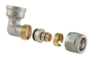 Двойной разборный угольник TDM Brass 1470 16 мм x 1/2 дюйма с внутренней резьбой
